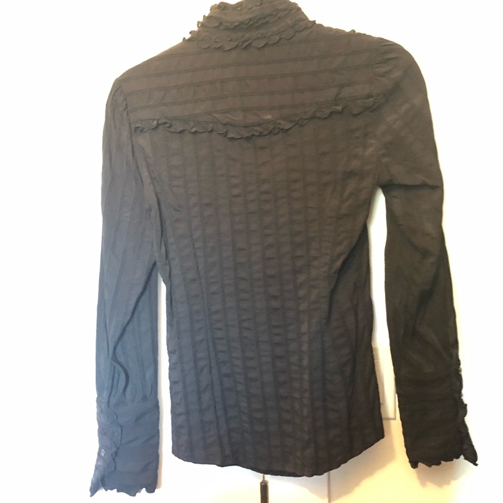 Zara black ruffle blouse M - Picture 3 of 3